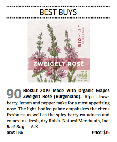 Biokult Zweigelt Rose 90 Point Wine of Austria